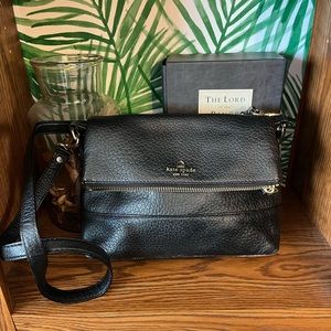 Kate Spade black pebble leather crossbody bag